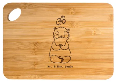 Produktbild von Mr. & Mrs. Panda Küchenbrett Panda Meditieren - Transparent - Geschenk, Frühstücksbrettchen, Hackbrett, Meditationskurs, Meditation, Holzbrett, Schneidebrett, Brett