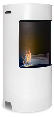 Produktbild von Giulio Cesare - Bioethanol-Kamin auf Fuø mit 1,5L-Brenner. Bioethanol-Kamin auf Fuø aus Edelstahl und gehørtetem Glas. Farbe weiø. ø40x80 cm