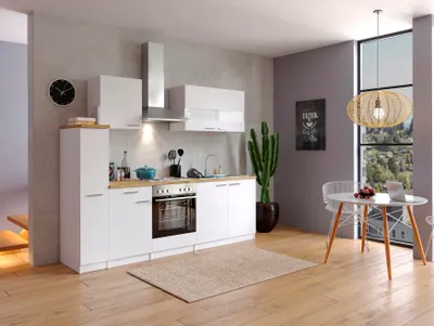 Produktbild von Küche Küchenzeile Küchenblock Einbauküche Weiß Malia 240 cm Respekta