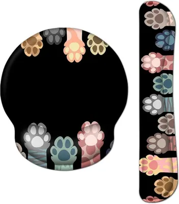 Immagine prodotto di Tappetino per mouse ergonomico in gel con poggia mano gatto Set 2 in 1
