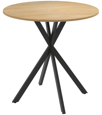 Immagine prodotto di Tavolo rotondo da cucina, diametro 80 cm – Tavolo da pranzo compatto | Colore: Marrone + Nero | Dimensioni: 80x80x75 cm