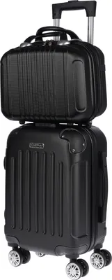 Produktbild von 2 tlg Hartschalen Kofferset Reisekoffer Trolley Koffer TSA Kosmetiktasche Beutel