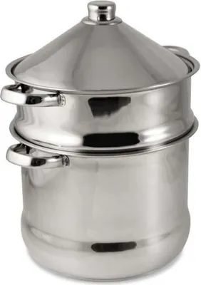 Produktbild von Baumalu Couscoussier Tajine 9L Stainless Stell Couscous-Topf inkl. Deckel, Edelstahl, 30 cm Durchmesser, Induktionsherd-geeignet