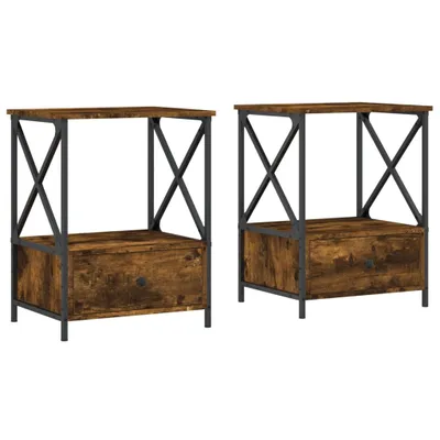 Immagine prodotto di Comodini 2 pz Rovere Fumo 50x41x65 cm in Legno Multistrato