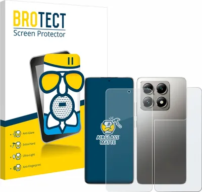 Produktbild von BROTECT Entspiegelungs Schutzglas für Xiaomi 14T Pro (Display+Rückseite) Schutzfolie Panzer Folie Glas Display Schutz matt