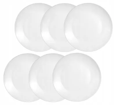 Produktbild von Epewex Weiße Glas Teller Flach 24,5 cm 6er Set