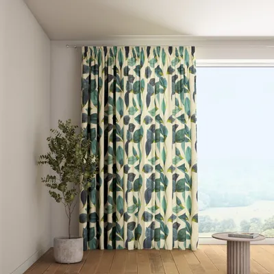 Produktbild von Dekoria Vorhang mit Kräuselband, grün-blau, 130 x 245 cm