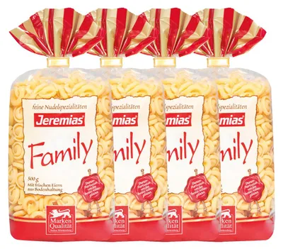 Produktbild von Jeremias Schneckli Classic Frischei Family Nudeln 500g 4er Pack