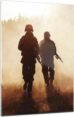 Produktbild von Bilder auf glas - Einteilig - Soldat Gewehr - 50x70cm - Glasbilder - Wandbilder - Bilder - Kunstdruck - zum Aufhängen bereit - Wanddekoration aus Glas - Glas Bilder - Wandbild auf Glas - GPA50x70-4043