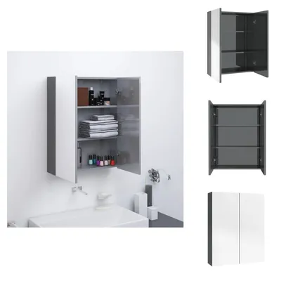 Image de vidaXL Armoire de toilette 60x15x75 cm MDF gris brillant - lavabos de salle de bains