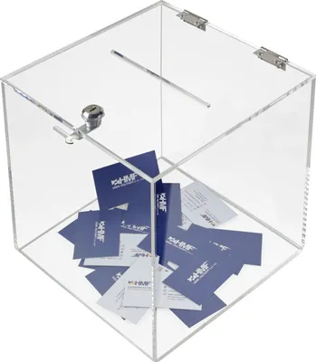 Produktbild von Spendenbox Acryl Würfel, Aktionsbox, Losbox, 25 x 25 x 25 cm, HMF 46917