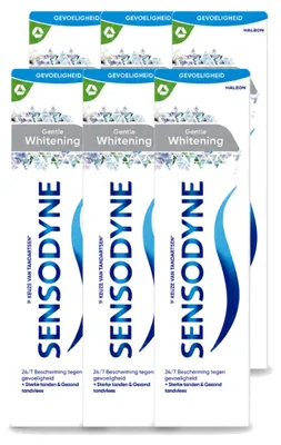 Image de 6 tubes de dentifrice Sensodyne Gentle Whitening - 75 ml - Pack économique - 6 pièces
