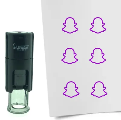 Produktbild von CombiCraft Selbstfärbender Stempel 'Snapchat Logo' in der Farbe Lila, Ø10mm