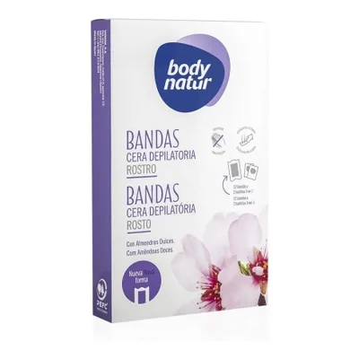 Immagine prodotto di Strisce depilatorie per il viso Olio di mandorle Bodynatur (12 pezzi)
