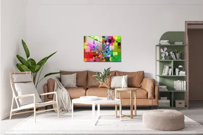 Produktbild von Wallity, UV-542 - 70 x 100, Dekorative Malerei aus gehärtetem Glas, Mehrfarbig, 100 % gehärtetes Glas, 70 x 100 cm
