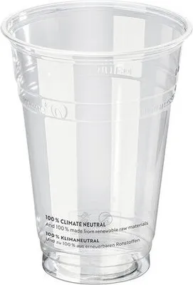 Produktbild von 100x  Trinkbecher 400 ml Eichstrich Ø 96 mm -Kunststoff (PLA)