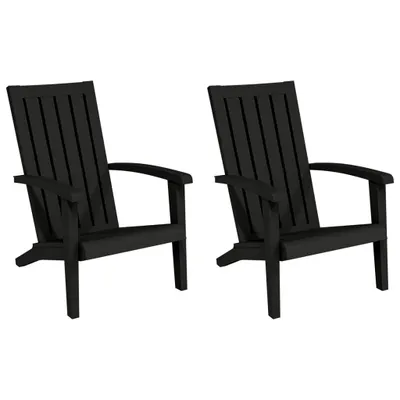 Image de Chaises de jardin Adirondack lot de 2 noir polypropylène