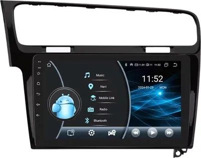 Obrázek produktu pro Autorádio s Bluetooth a CarPlay pro VW Golf 7 (2013–2017) – kompatibilní s Apple a Android – stereo systém s navigačním systémem – 2 GB RAM, 32 GB interní paměti