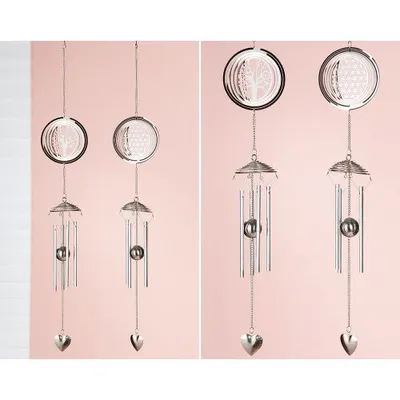 Produktbild von GILDE Edelsta Windspiel Riposo silber, Baum+Mandala, mit Kugel+Herz