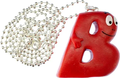 Produktbild von B Barbapapa Kette 80cm Miniblings Vorname Buchstabe Initiale ABC Barbamama Rot