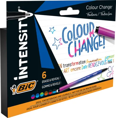 Produktbild von BIC Intensity Colour Change, 6 Stück(e), Mehrfarbig, Mehrfarbig, Rund, 0,8 mm, Fein