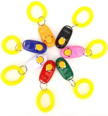 Productafbeelding van Kleurige Hondentraining Clicker Set - 7-delige Set voor Effectieve Training van Honden en Katten