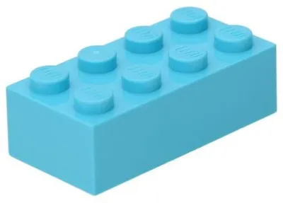 Produktbild von 5x LEGO Stein 2 x 4 (3001) - Himmelblau