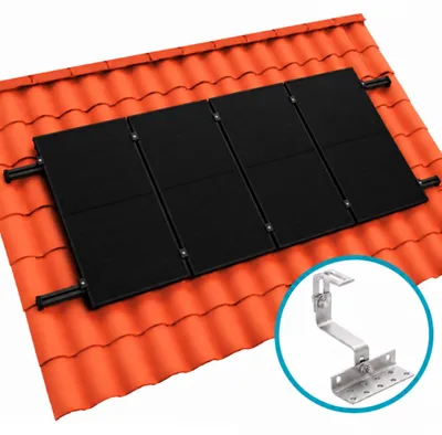 Produktbild von Basis-Montageset Ziegeldach schwarz, für Solarmodule, Schrägdach, Ziegel/Pfannen, Ton/Keramik/Beton, PV-Halterung, PV Set