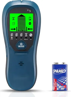 Immagine prodotto di Trova cavi e travi - Scanner da parete multi-detector 5 in 1 - Sensore intelligente - Display LCD ad alta risoluzione - Allarme sonoro - Rileva metallo, cavi elettrici, travi, tubi - Blu