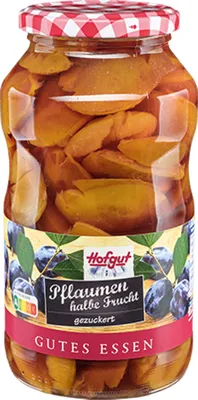 Image de Hofgut Prune demi-fruit doux fruité sucré en bocal 720ml