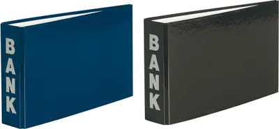 Produktbild von 2 Bankordner für Kontoauszüge / Größe: 140x250mm / Farbe: je 1x schwarz + blau