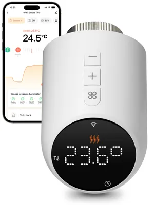 WLAN-Radiatorthermostat, smarter Thermostatkopf, App- und Sprachsteuerung