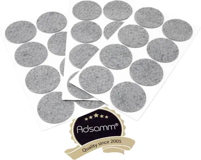 Produktbild von 24 selbstklebende Filzgleiter in Grau, Ø 60 mm, rund