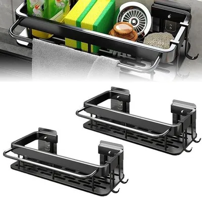 Produktbild von Badkamer-Accessoire aus Edelstahl in schwarz, kleinen Wandhalter für Handtücher.