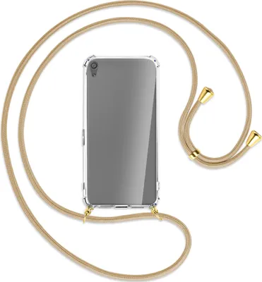 Produktbild von Handykette Backcover-Schutzhülle mit Band (Metall goldfarben) für Sony Xperia XA Ultra - caramel