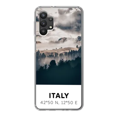 Produktbild von MuchoWow® Handyhülle Schutzhülle Hülle für Samsung Galaxy A32 5G Italien - Nebel - Wald - Baum Silikon Softcase Handy Hülle - Softcase