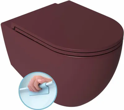 Produktbild von INFINITY Hänge-WC, spülrandlos, 36,5x53cm, Maroon Red matt