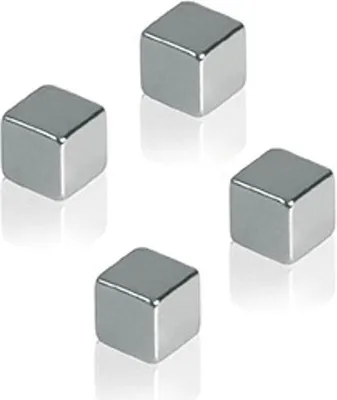 Produktbild von Magnet (Büro) Würfelmagnet, 10 x 10 mm, 3000 g, chrom, VPE=4 St.