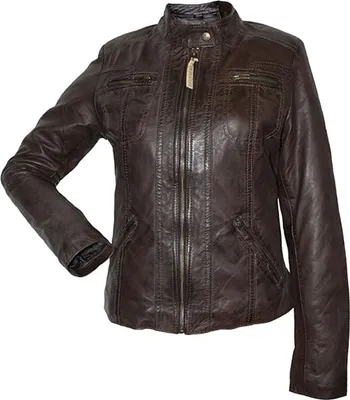 Produktbild von German Wear, Damen Lederjacke Trend Fashion echtleder Jacke aus Lamm Nappa Leder dunkelbraun, Größe:36