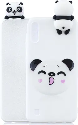 Produktbild von Für Samsung A01 Soft TPU Hülle Zurück Abdeckung 3D Cartoon Malerei Handy Shell Smiley Panda