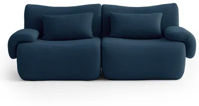 Obrázok produktu pre MILYSOFA SOFATIME Modulárna pohovka, rovná, dvojmiestna, jemná bouclé látka, tmavomodrá