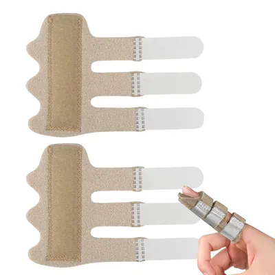 Produktbild von Cool-i® Verstellbare Fingerschiene mit Aluminiumstreifen – Fingerstütze zur Ruhigstellung, atmungsaktiv, Universalgröße, 2 Stück