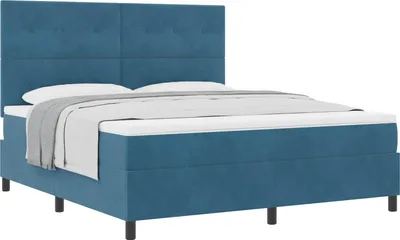 Obrázok produktu pre Posteľ s pružinovým rámom Tmavomodrá 180 x 200 cm Zamat