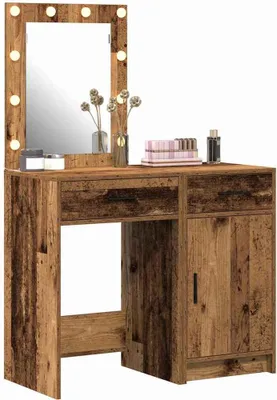Image de vidaXL Coiffeuse avec porte 2 pcs Marron 50 x 41 x 135 cm Bois composite