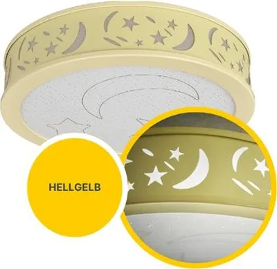 Produktbild von LED Kinder Deckenleuchte, Sternenhimmel, Nachtlichtfunktion : Hellgelb Farbe: Hellgelb