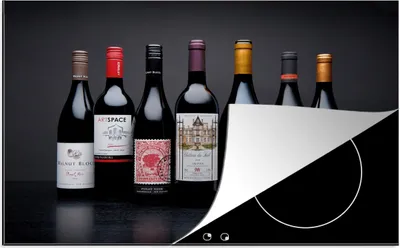Produktbild von KitchenYeah© Herdabdeckplatte Flaschen - Alkohol - Wein , 80x52cm, Küche Deko, Glaskeramikkochfeld Herdabdeckung, Abdeckplatte fùr Kochfeld