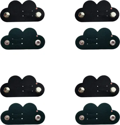 Produktbild von INF 4er-Pack Kabel-Organizer, Kabel-Organizer aus Leder mit Druckknopfverschluss Schwarz