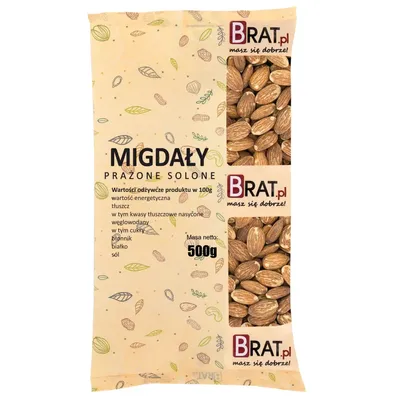 Obrázek produktu pro Pražené solené mandle 500g Brat.pl