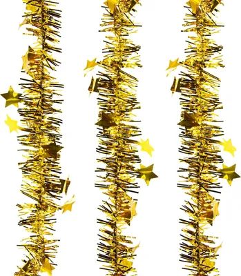 Produktbild von Oblique Unique 3x Folien Girlande mit Sternen für Weihnachten Silvester Geburtstag Party Feier Deko - gold