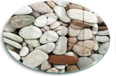 Produktbild von Glasschneideplatte - Herdabdeckplatte - fi30 cm -Schneidebrett - Spritzschutz - Hintergrund kleine Steine